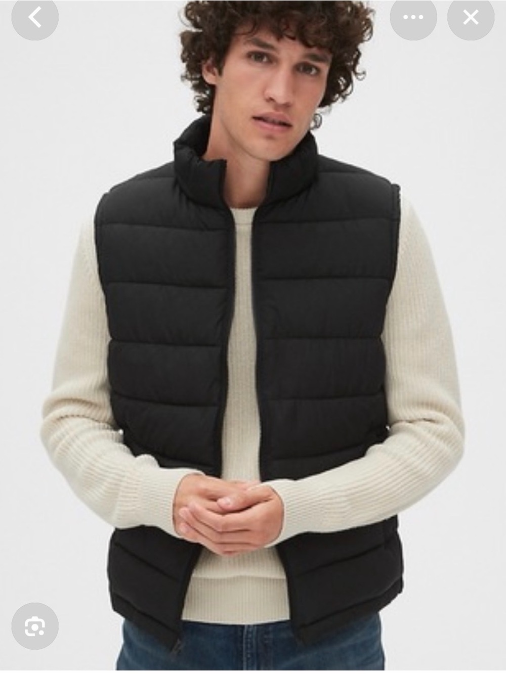 GAP Men's Black Quilted Puffer Vest - Cold Control